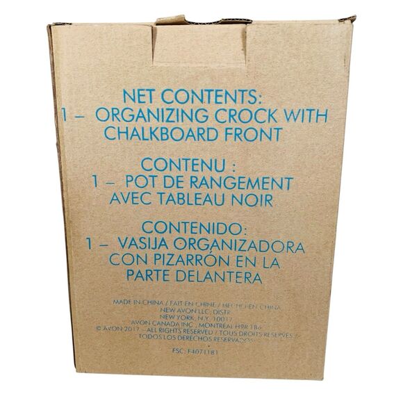 Organizing Crock with Chalkboard Front Holds Kitchen Tools & Utensils New Boxed - Picture 10 of 12